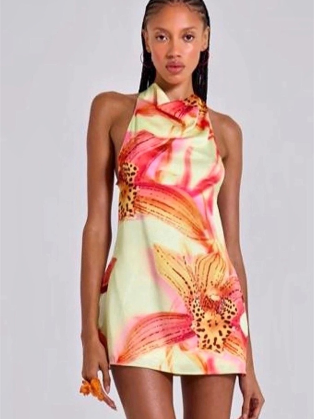 Jaded London Lucia Backless Mini Dress With Flower UK 10 US 6